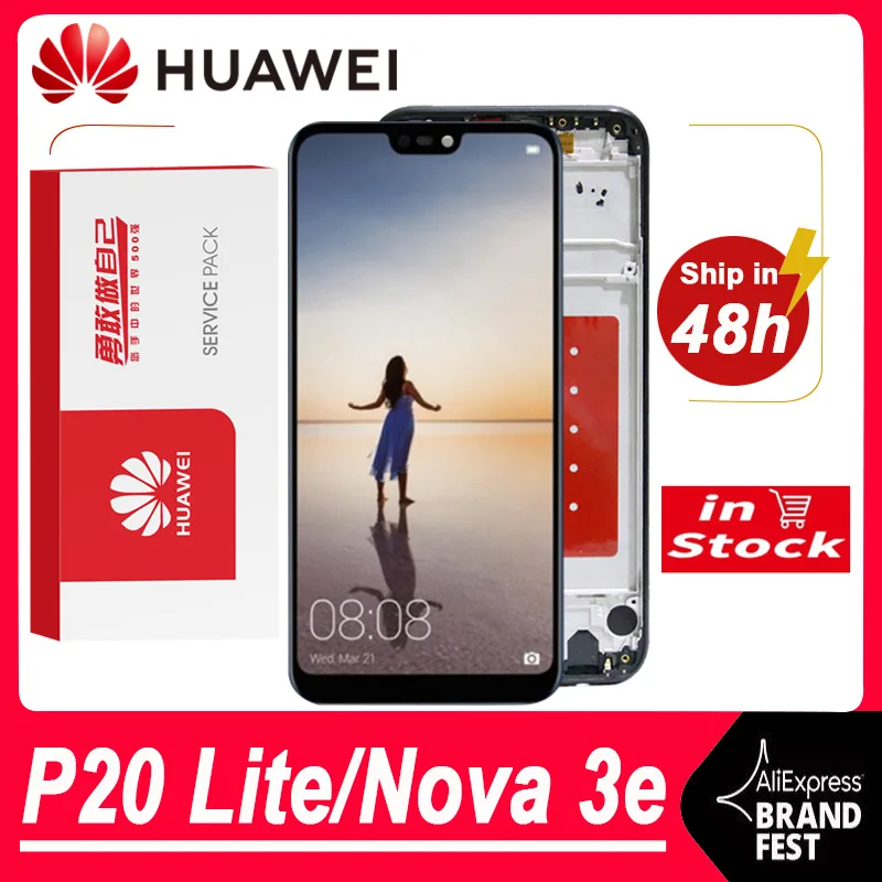 ЖК дисплей 5 84 ''для Huawei P20 Lite / Nova 3e сменный с дигитайзером сенсорного экрана в