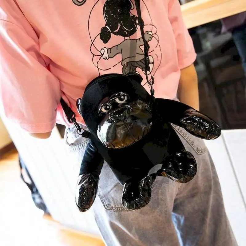 

Chimpanzee cartoon small bag female bag new 2020 cute monkey bag plush doll doll shoulder messenger bag