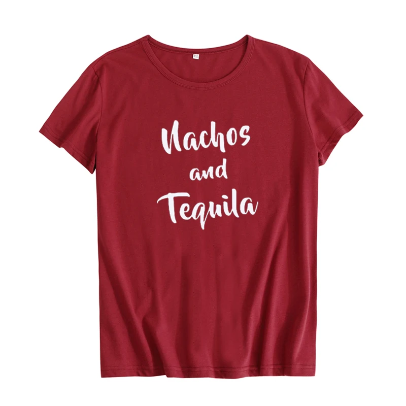 Nachos и футболка с надписью Текила Женская забавная Повседневная в стиле Харадзюку