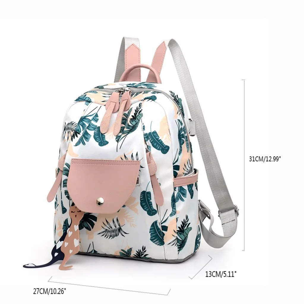 

Top Backpacks Student 2019 New Women Ladies Fashion Leaves Graffiti School bag Tote Shoulder Backpack Bags plecaki damskie