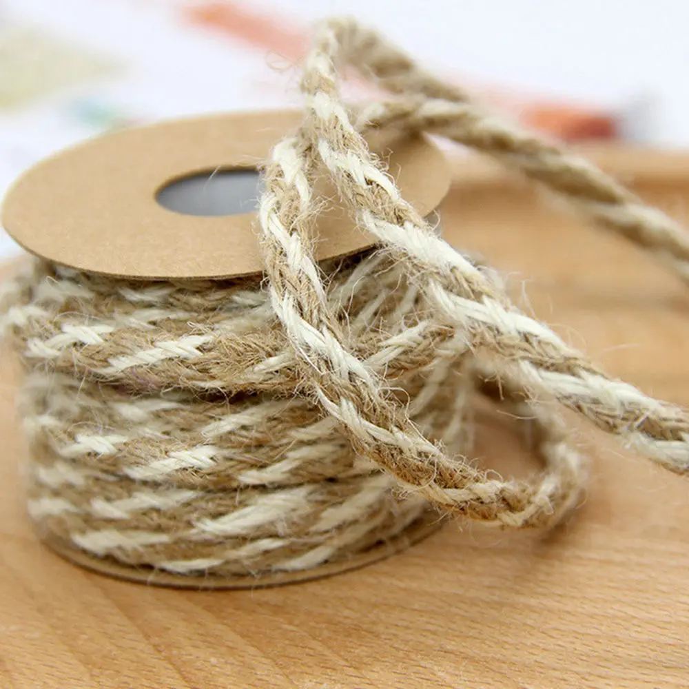 10 м/рулон джутовой ленты для DIY тканевые ленты ремесла Винтаж деревенский Свадьба День рождения Новогодние украшения подарки упаковка - Цвет: Width 0.6cm