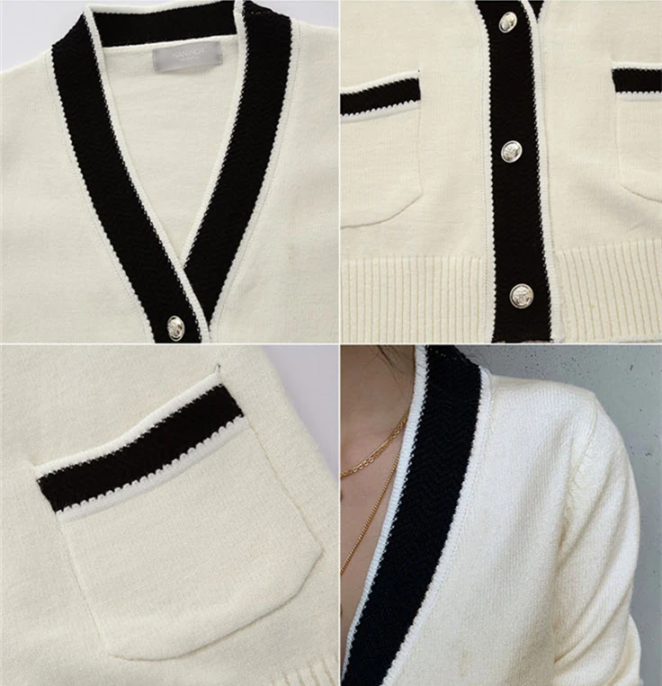 

Knitted Women Cardigans Sweater 2020 Autumn Fashion Long Sleeve Sweaters Korean Winter Clothing Office V-neck Cardigans Tops