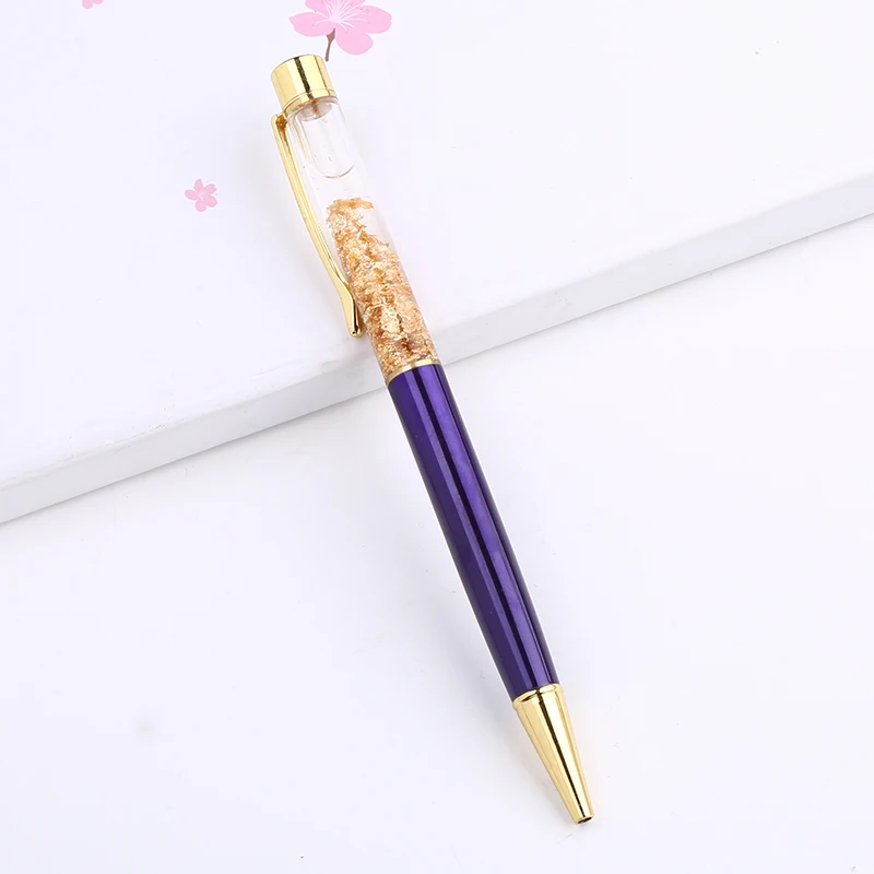 dark purple Кристальный градиент на заказ шариковая ручка с логотипом элегантный креативный роскошный золотой шар из фольги ручки офисные школьные принадлежности подарок высокое качество - Цвет: dark purple