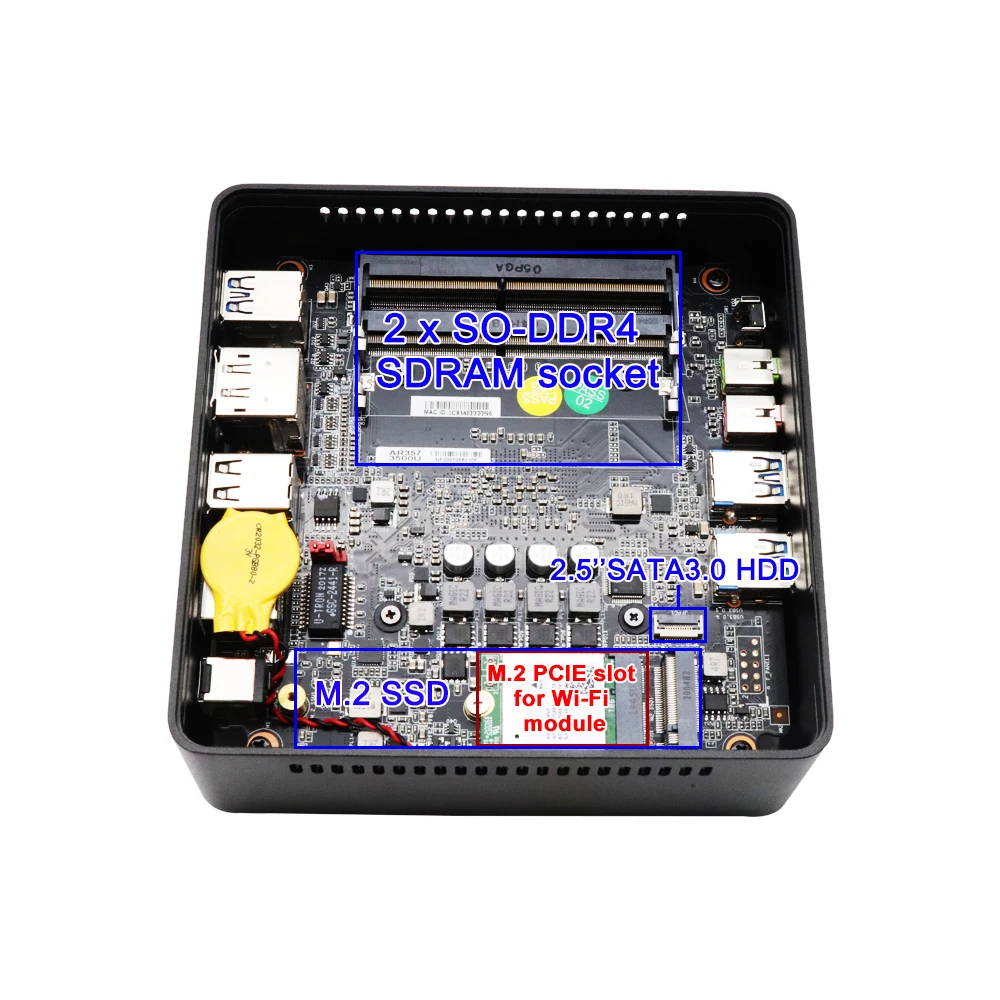 Factory Cheap Mini Pc AMD Ryzen5 3550H R3 2200U R7 2700U Radeon Vega 8 Graphics 8 Core Windows10 Pro HDR Game Desktop Computer
