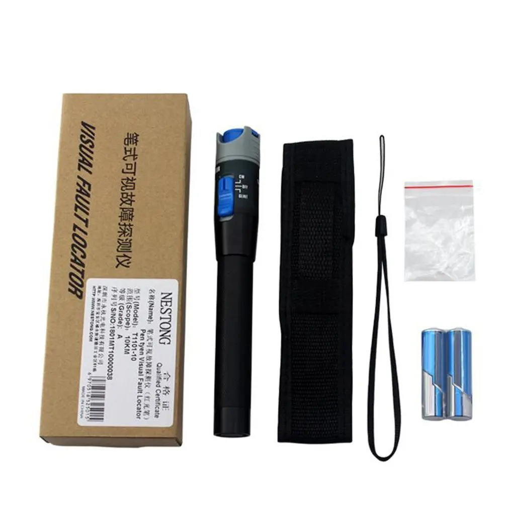 

10mW 10KM Visual Fault Locator Fiber Optic Laser Cable Tester with 2.5mm Connector Test Equipment Fiber Optic Cable Tester