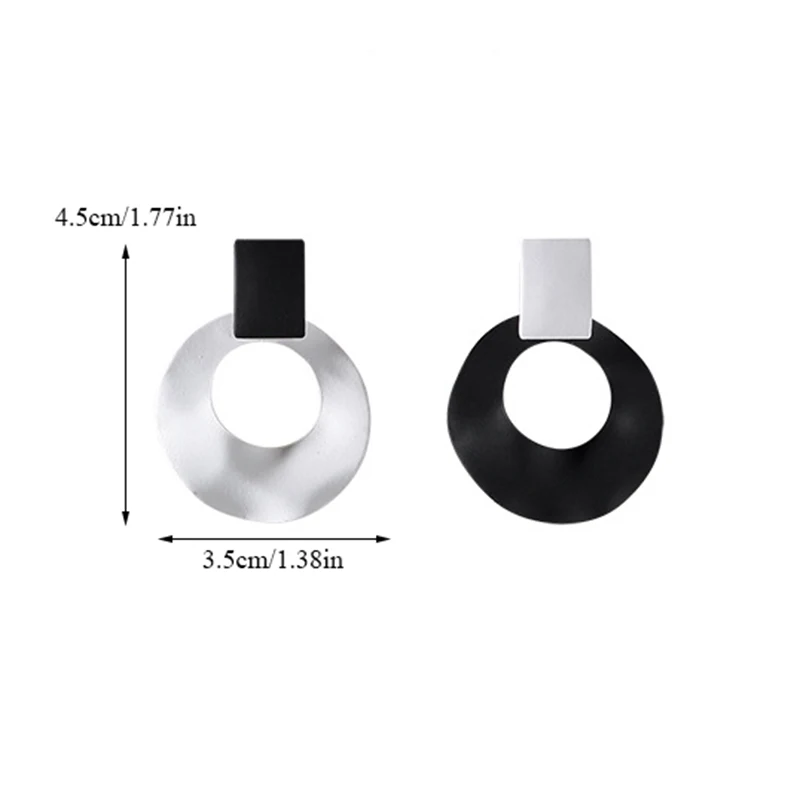 

1PC Geometric Stud Earrings Asymmetrical Women Earrings Versatile Matte Earrings Contrast Color Women All-match Earrings