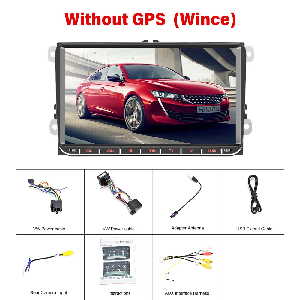 LeeKooLuu 2 Din Android Автомагнитола без DVD для VW/Volkswagen/Golf/Polo/Passat/b7/b6/SEAT/leon/Skoda 2Din Авторадио gps опционально - Цвет: Without GPS Wince