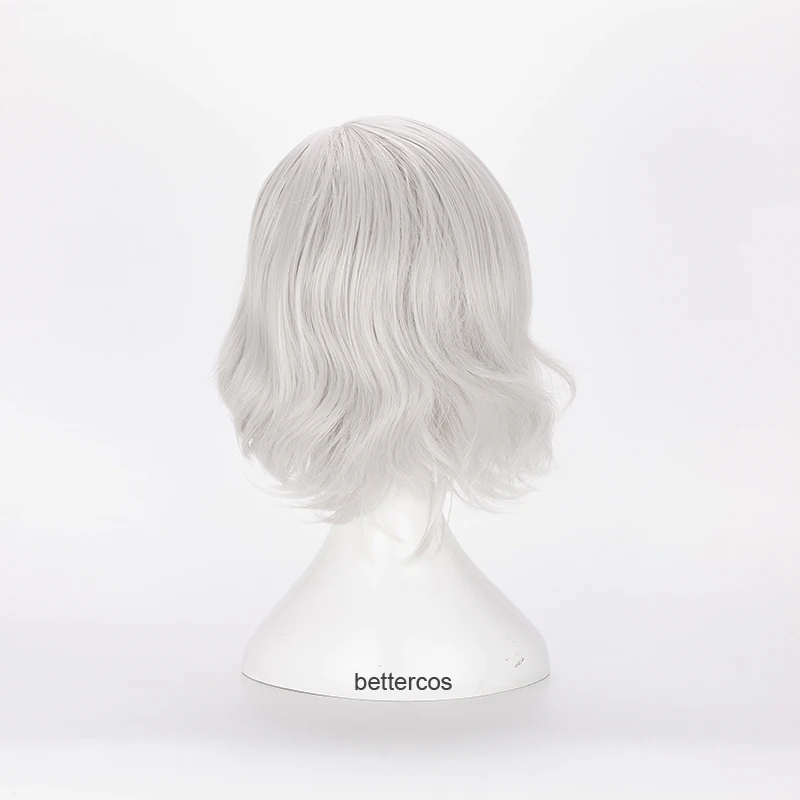 Жизнерастворимые парики для косплея V Короткие вьющиеся серебристые и белые
