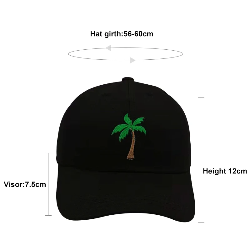 Бейсболка унисекс Кепка с вышивкой в виде кокосового дерева эксклюзивный стиль