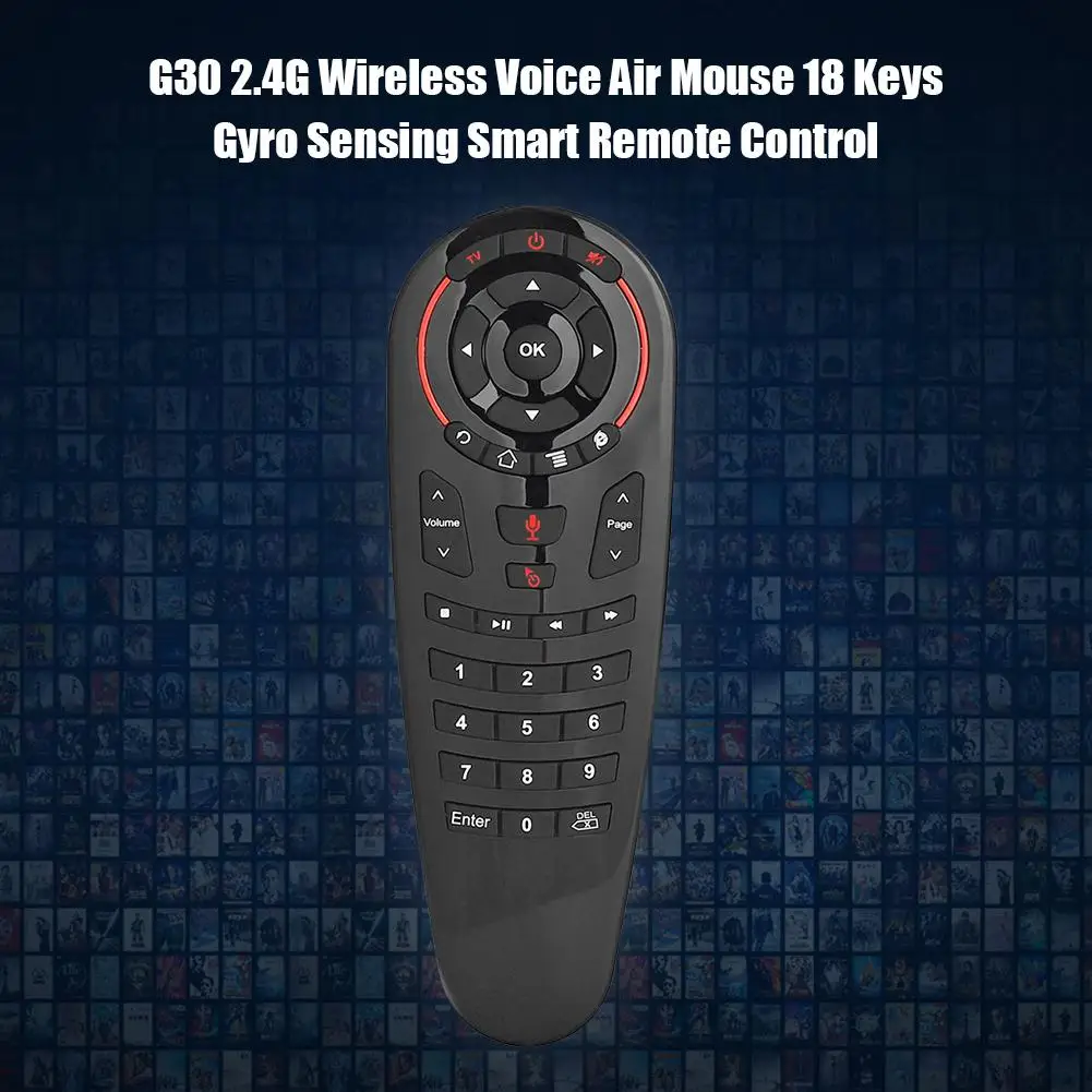 G30 2.4G Wireless Air Mouse Gyro Voice Control Sensing Remote for TV Box Feeling Comfortable and Convenient 165*55*25mm - купить по