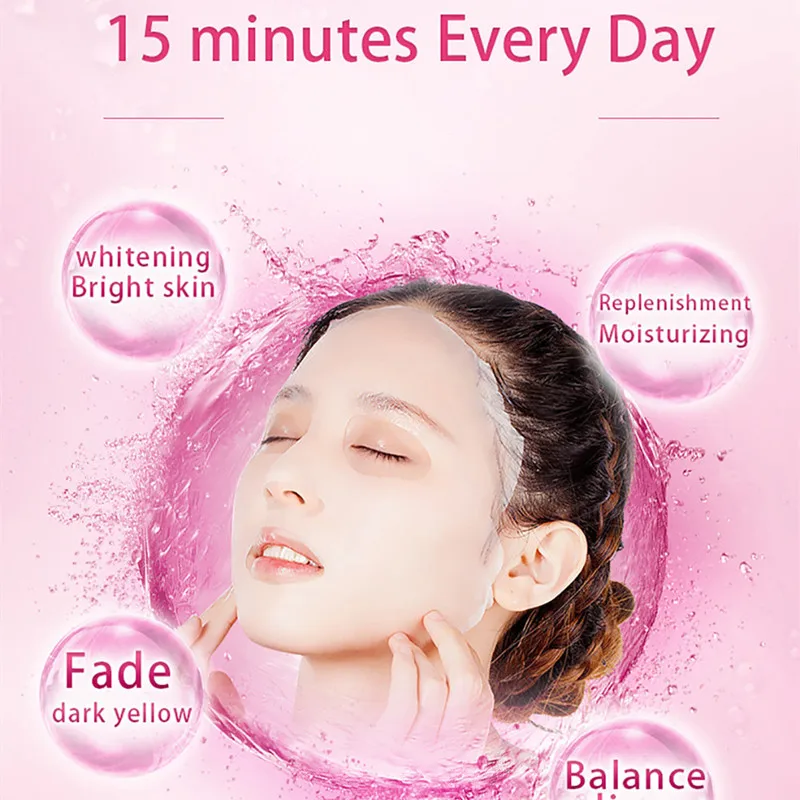 Fonce Whitening Facial Mask 20 Piece Treatment Fade Freckle Dark Silk Hyaluronic Acid Moisturizing Bright Skin Care | Красота и