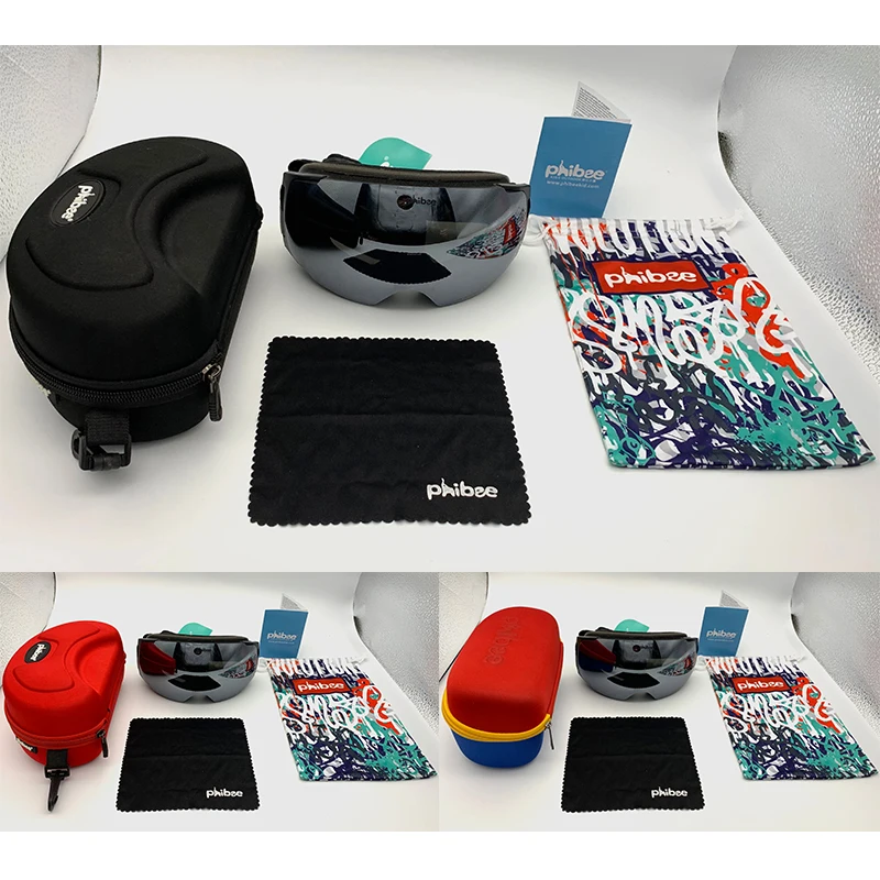 Магнитные лыжные очки двухслойные антизапотевающие UV400 для катания на лыжах и