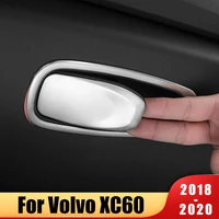 for volvo xc60 2018 2019 2020 stainless steel car glove box copilot storage switch handle sequins sticker trim cover accessories
