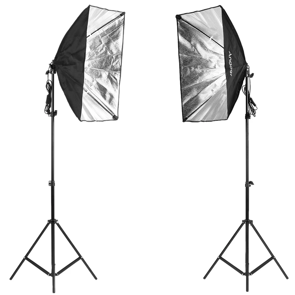 Russia Free shipping Photo Studio Kit Softbox Umbrella with Bulb Holder Light Stand Black White Green Screen Backdrop | Электроника