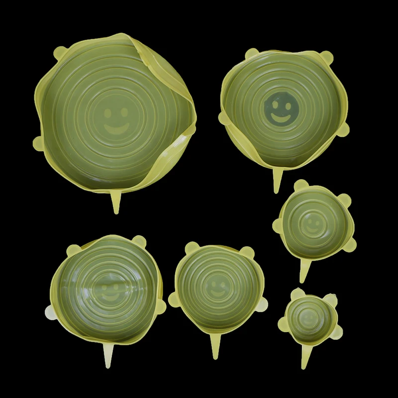 

6Pcs/set Universal Silicone Suction Lid-bowl Cooking Pot Lid-silicon Stretch Lids Spill Lid Stopper Cover kitchen tools