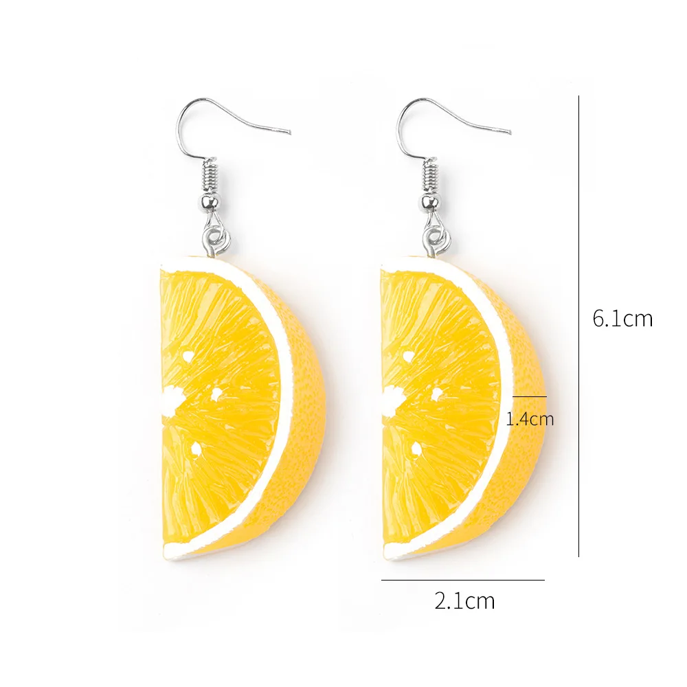 

Fashion Lemon Orange Earrings Resin Stereo Long Dangle Earring Summer Fruit Jewelry for Girls Woman Gifts Lemon Orange Earrings