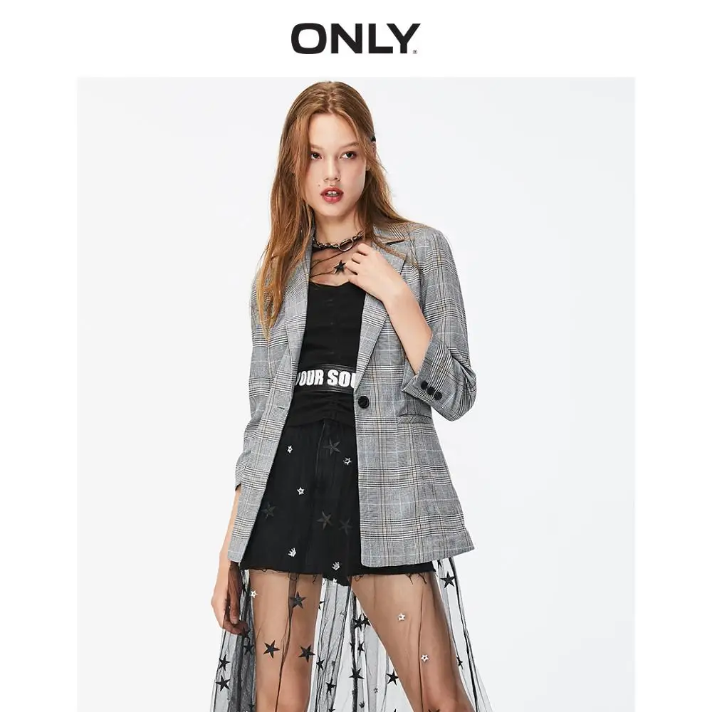 Только Летний Новый стильный приталенный Повседневный блейзер в клетку |