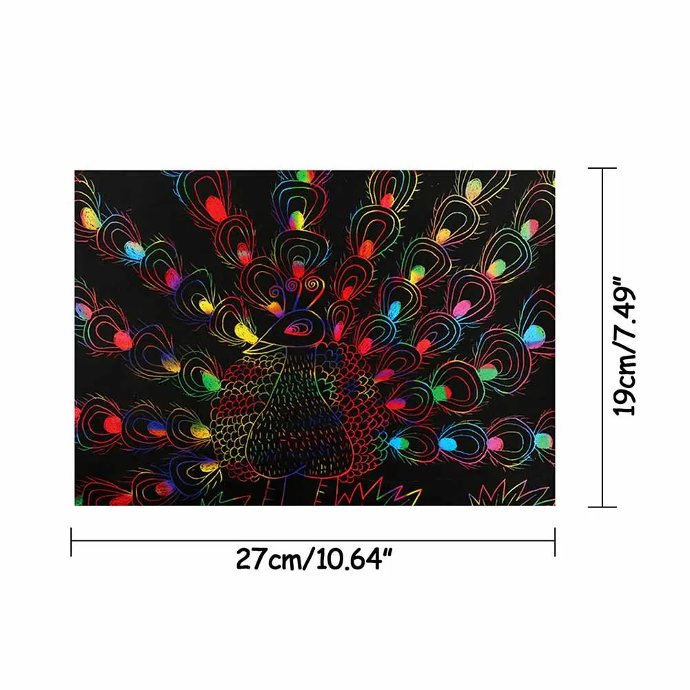 Детская бумага для рисования царапин 50 листов радужная искусство и ремесла детей