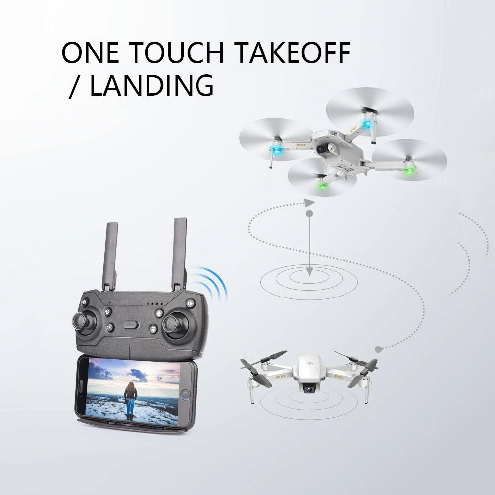 S161 Дрон 4K HD камера WIFI FPV 2 4 GHZ Квадрокоптер дроны жесты фото оптический контроль