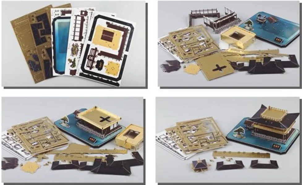 Японские храмы Kinkakuji сувенирная бумажная 3D модель головоломки для