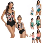 2021 бикини для маленьких девочек с принтом и высокой талией, бикини для маленьких девочек и мам с оборками, одежда для купания, семейные наряды, купальник