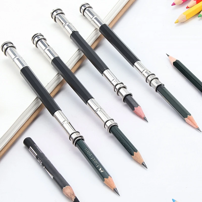 

1Pcs New Adjustable Dual Head Pencil Extender Holder Sketch School Office Art Write Pencil Tool