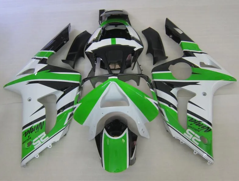 

Комплект обтекателей для мотоцикла из АБС-пластика, подходит для Kawasaki Ninja ZX-6R 636 2003 2004 03 04 ZX6R, комплект кузова, зеленый, белый