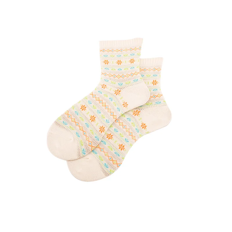 

Creative Ethnic Style Art Novelty Funny Women's Cotton Casual Socks Personality Thin Mesh Cute Colorful Female Sokken Skarpetki