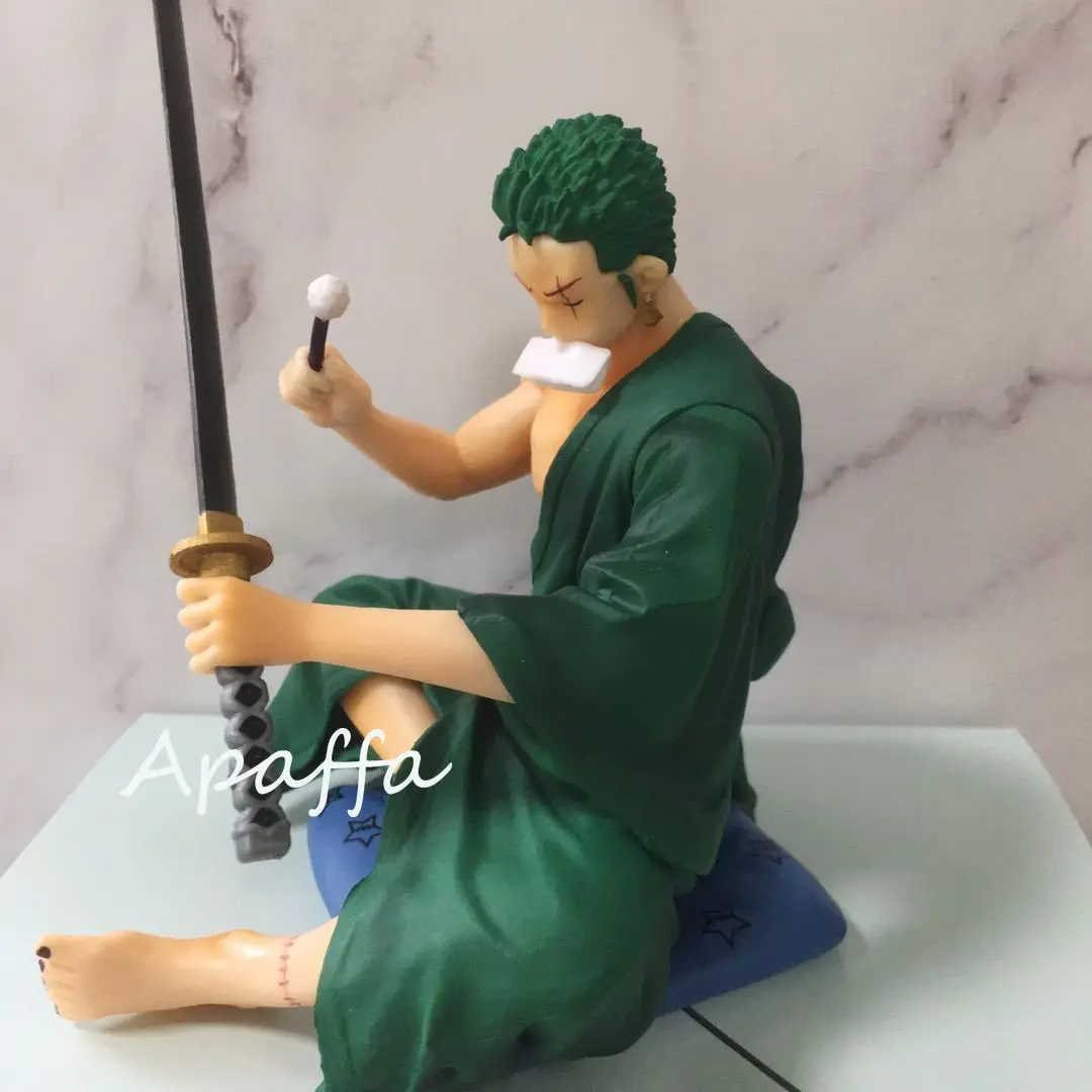 

Anime One Piece Roronoa Figure Toys Zoro Santoryu Ver. Sitting Posture PVC Action Figure Toys Collection Model Gift Doll
