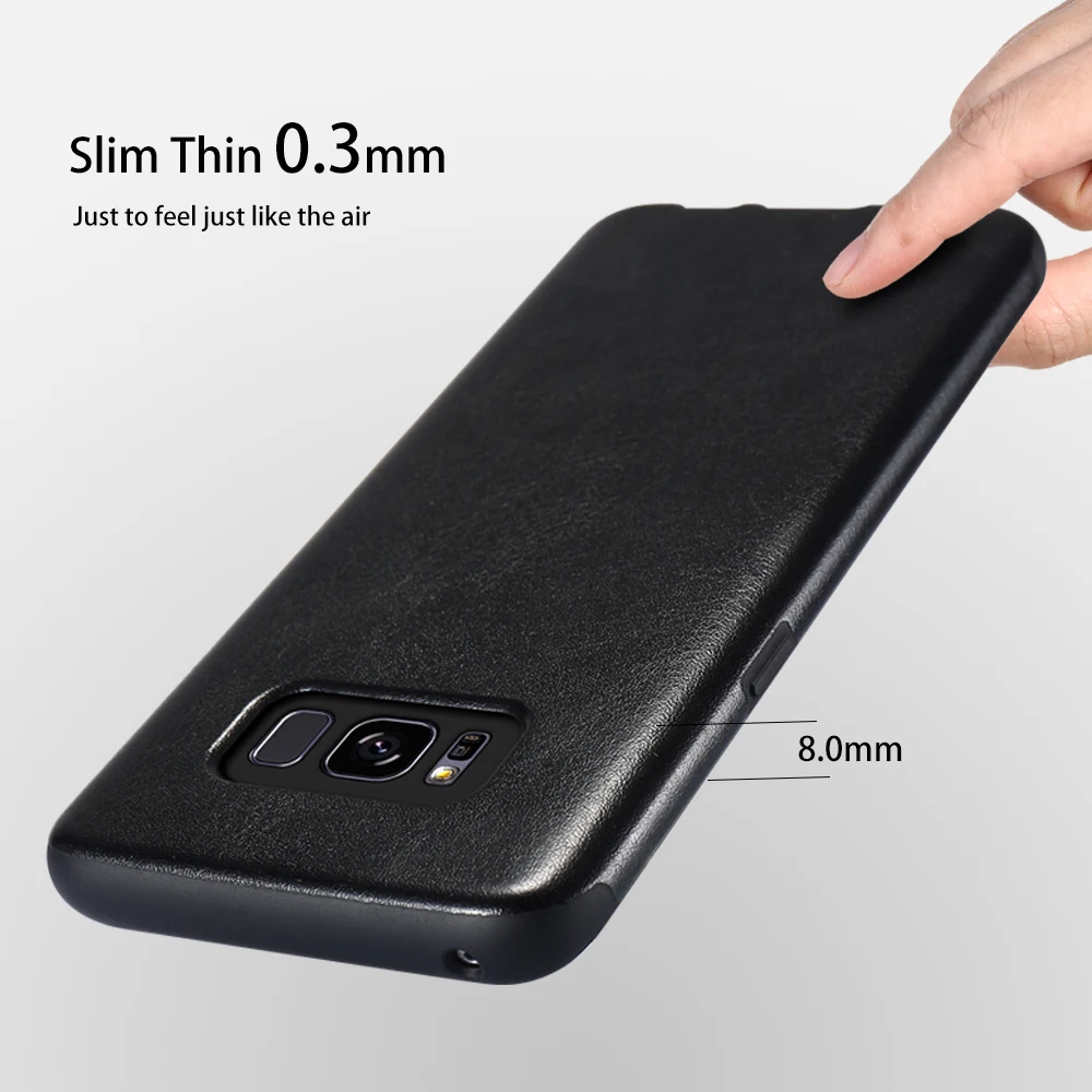 Простой из искусственной кожи чехол для samsung Galaxy S8 S9 Plus Ретро Бизнес S10 S10E Мягкий