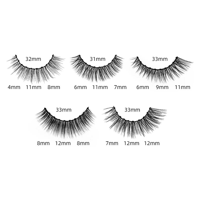 

5 Pairs Magnetic Eyelashes 3D Mink Natural False Eyelashes Waterproof Lasting Magnetic Eyeliner&Tweezer Makeup Extension Lashes