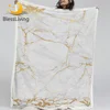 BlessLiving Marble Blanket Nature Inspired Abstract Toned Sherpa Fleece Blanket Old Fashion Rock White Couch manta 150x200cm 1