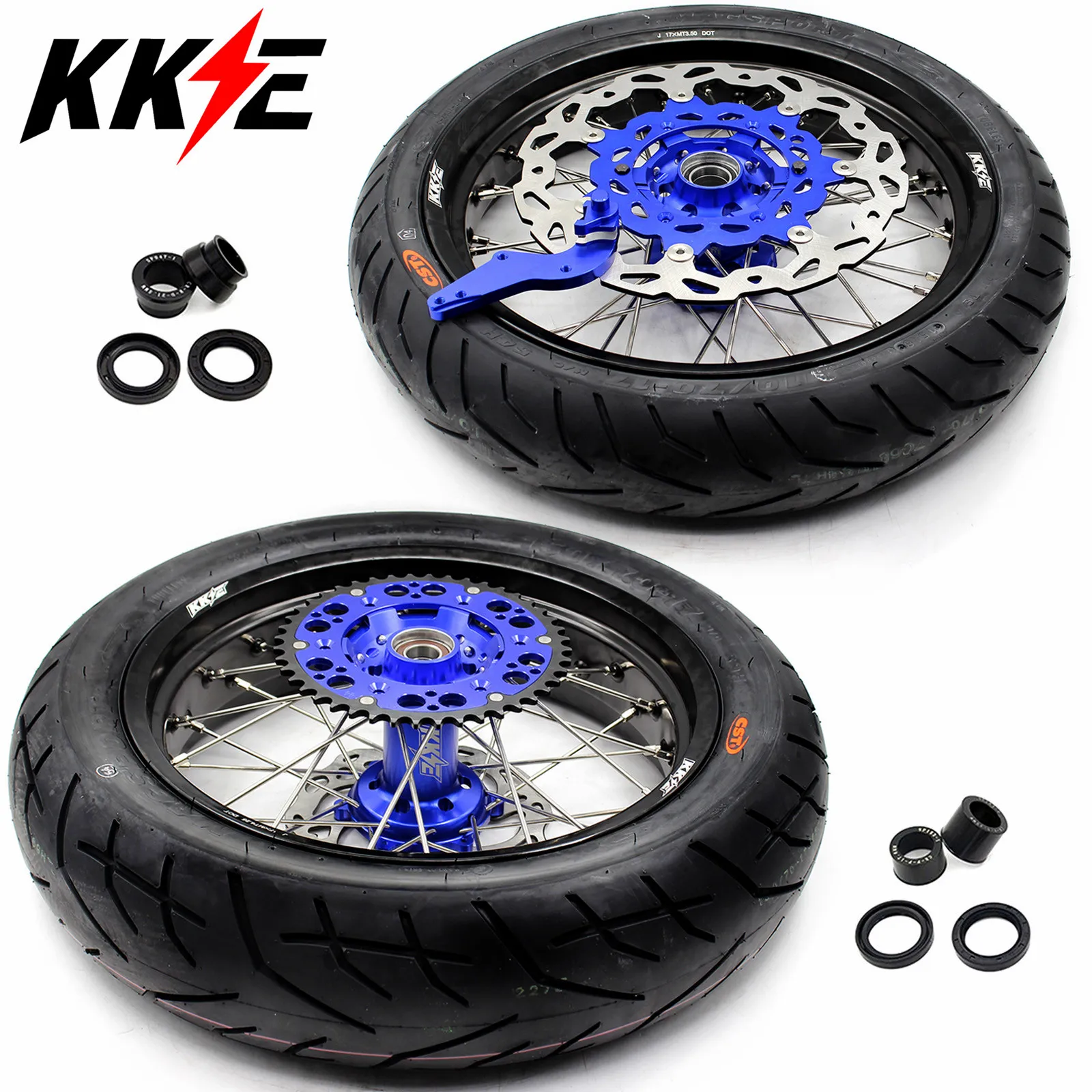 KKE 3 5/4 25 комплект шин Supermoto CST для EXC EXCF XC XCW XCF SX SXF 125 530 2003 2021 синий|supermoto wheels|wheels