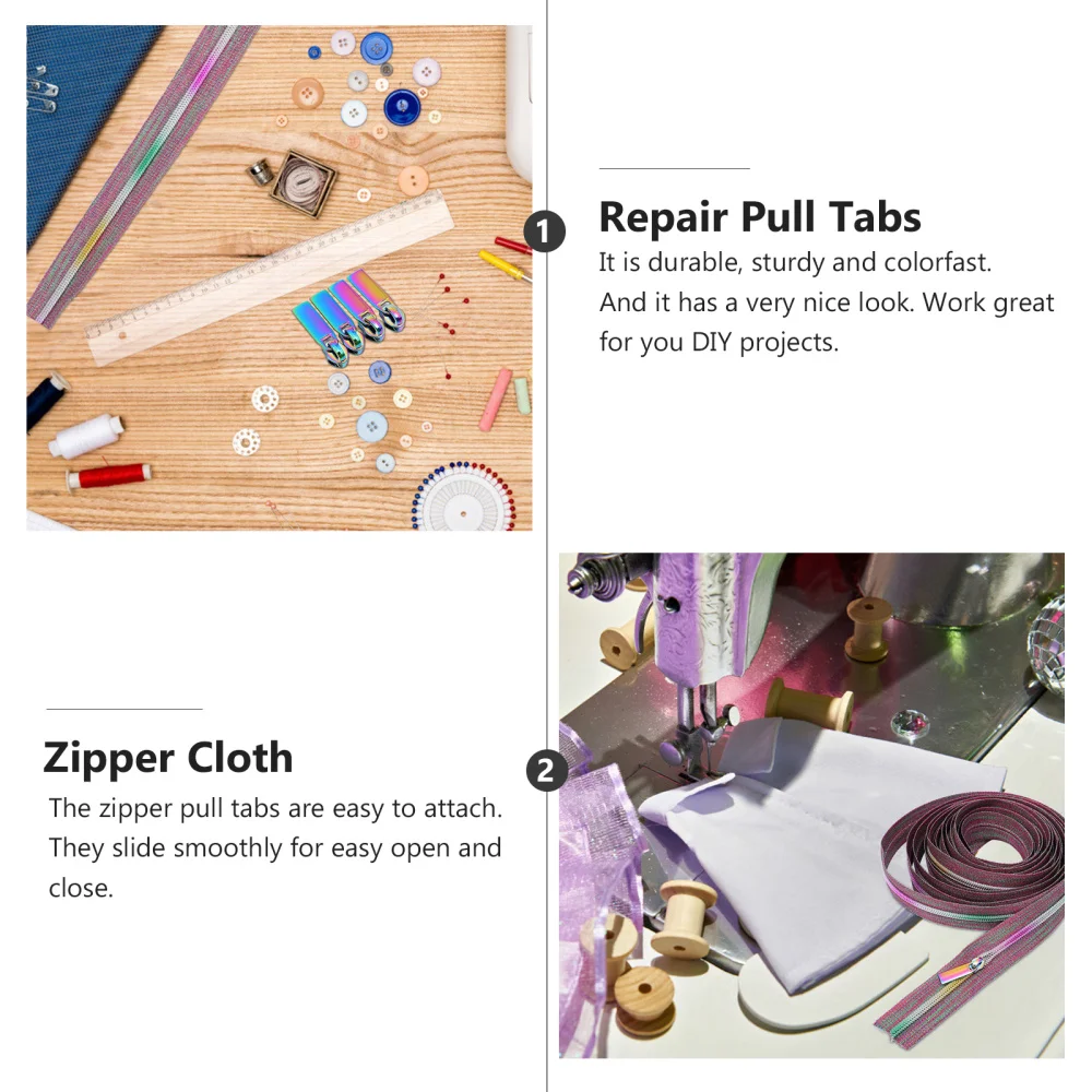 

5 Yards DIY Luggage Backpack Tooth Nylon Zipper Cloth with 10 Detachable Zippers