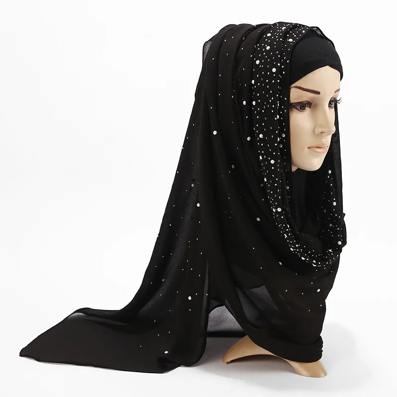 Мусульманские женщины шифон исламский хиджаб ислам Hoofddoek плиссированные мягкие