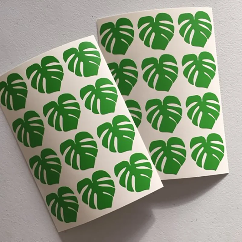 

24 pcs Nordic Monstera Leaf Vinyl Wall Stickers Home Decor Craft Envelope Seal