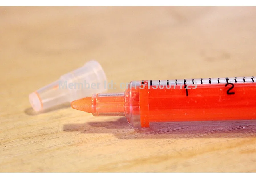 12 шт. 6 цветов милый шприц с иглой для инъекций флуоресцентная ручка маркеры