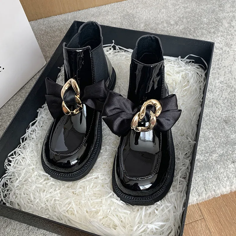 

Женские ботинки челси с круглым носком, роскошные дизайнерские ботинки до середины икры, прорезиненные однотонные ботинки в римском стиле ...