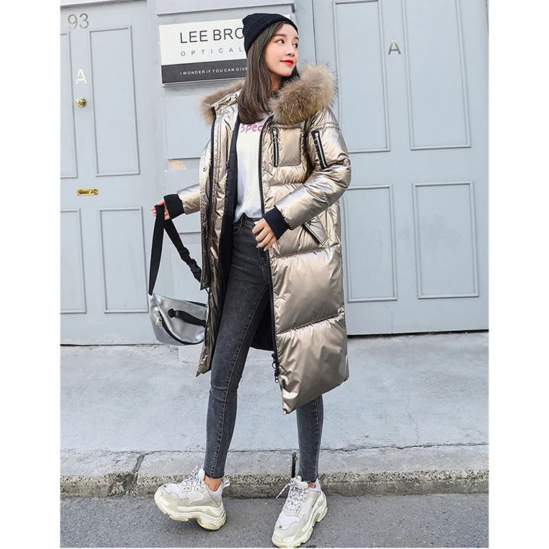 

2019 Women's Winter Jacket Hot Selling Cotton Coat Women Winter New Bright Face With Fur Collar Female Outwear