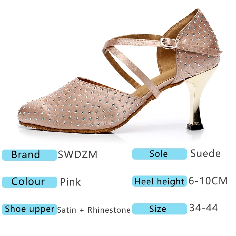 DKZSYIM/Элегантные стразы Обувь для латинских танцев женщин Женская танцевальная