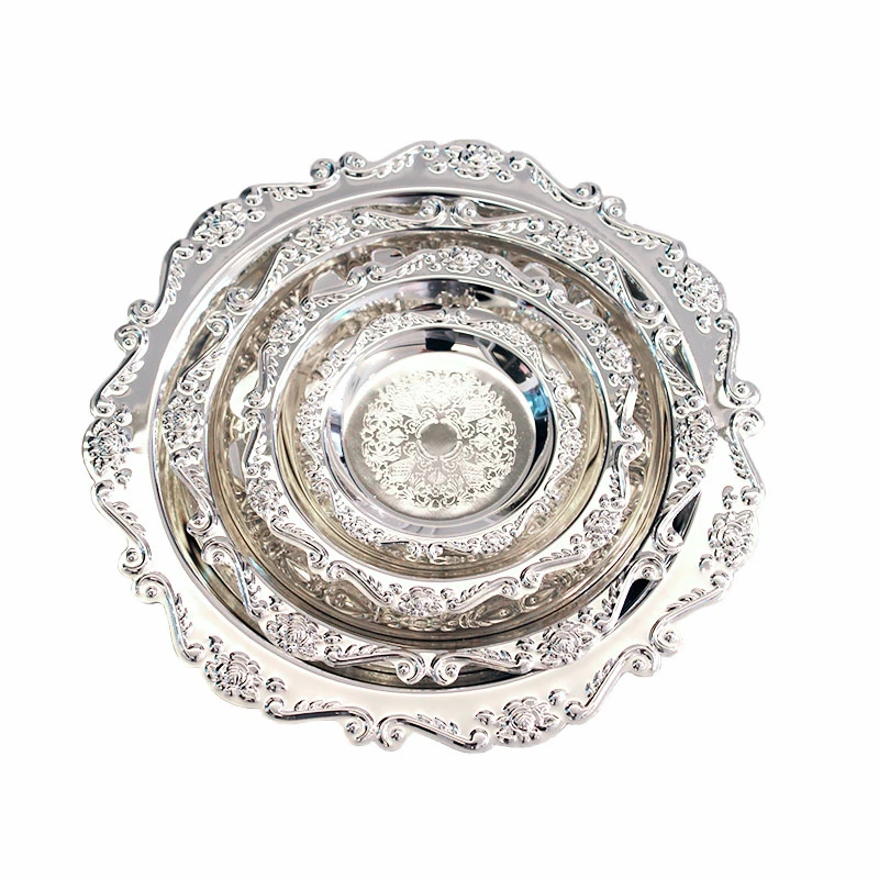 Металлическая тарелка для закуски лоток резные края блюдо комплекты Свадебные