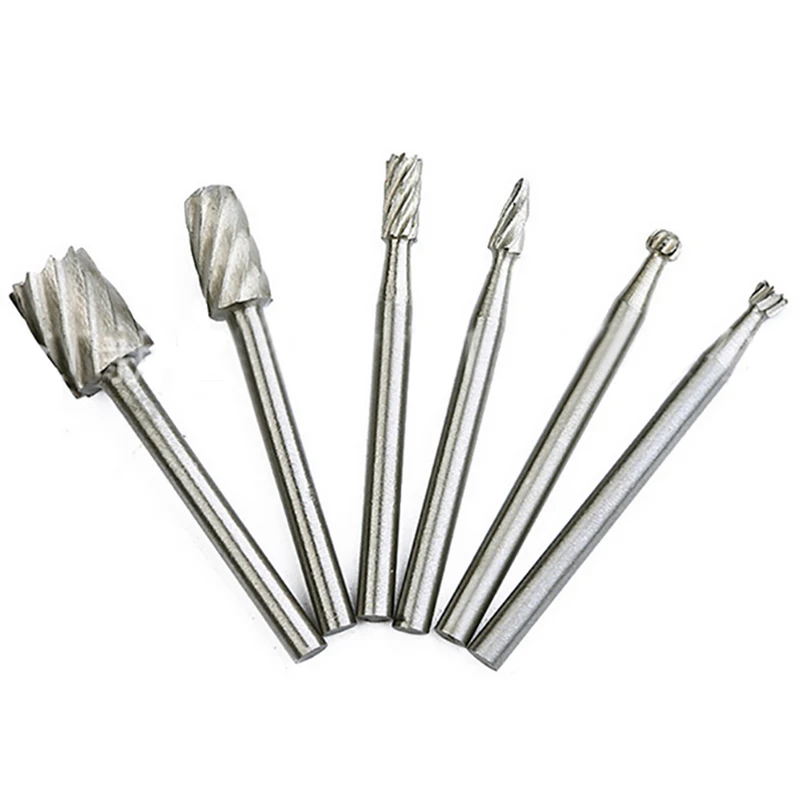 6PCS Router HSS Titanium Dremel Routing Rotary Milling Cutter Tool File Woodworking Bur Bit Engraving Bits | Автомобили и