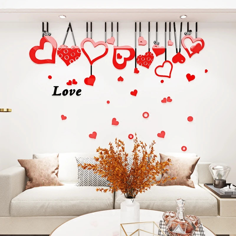 3d стереоскопическая Настенная Наклейка WS78 с романтической любовью настенное