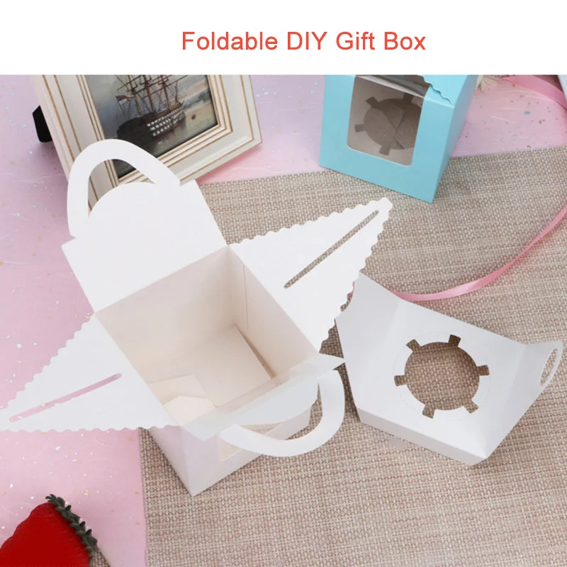 10 шт. коробка для кексов с ручкой портативные бумага &quotПринцесса&quot подарочные