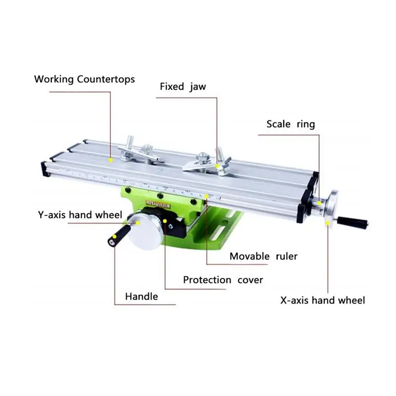 1 PC Precision Multifunction Mini Milling Machine Bench Drill Vise Worktable X Y-Axis Adjustment Coordinate Table Aluminum Alloy |