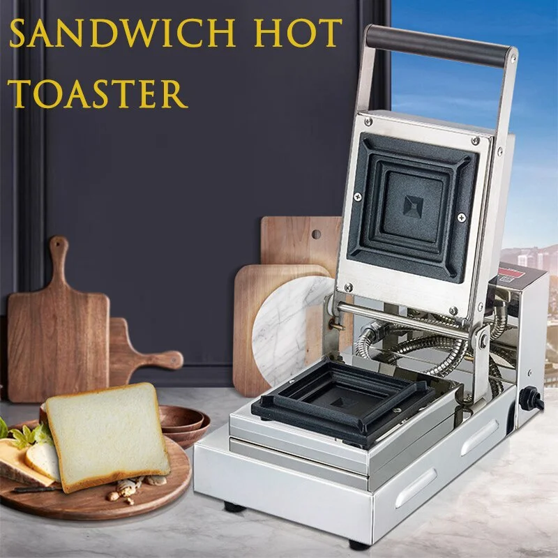 

Toaster Hot Press Sandwich Maker Small Double Sided Toast Square Bread Sandwich Temperature Control Commercial Breakfast Machine