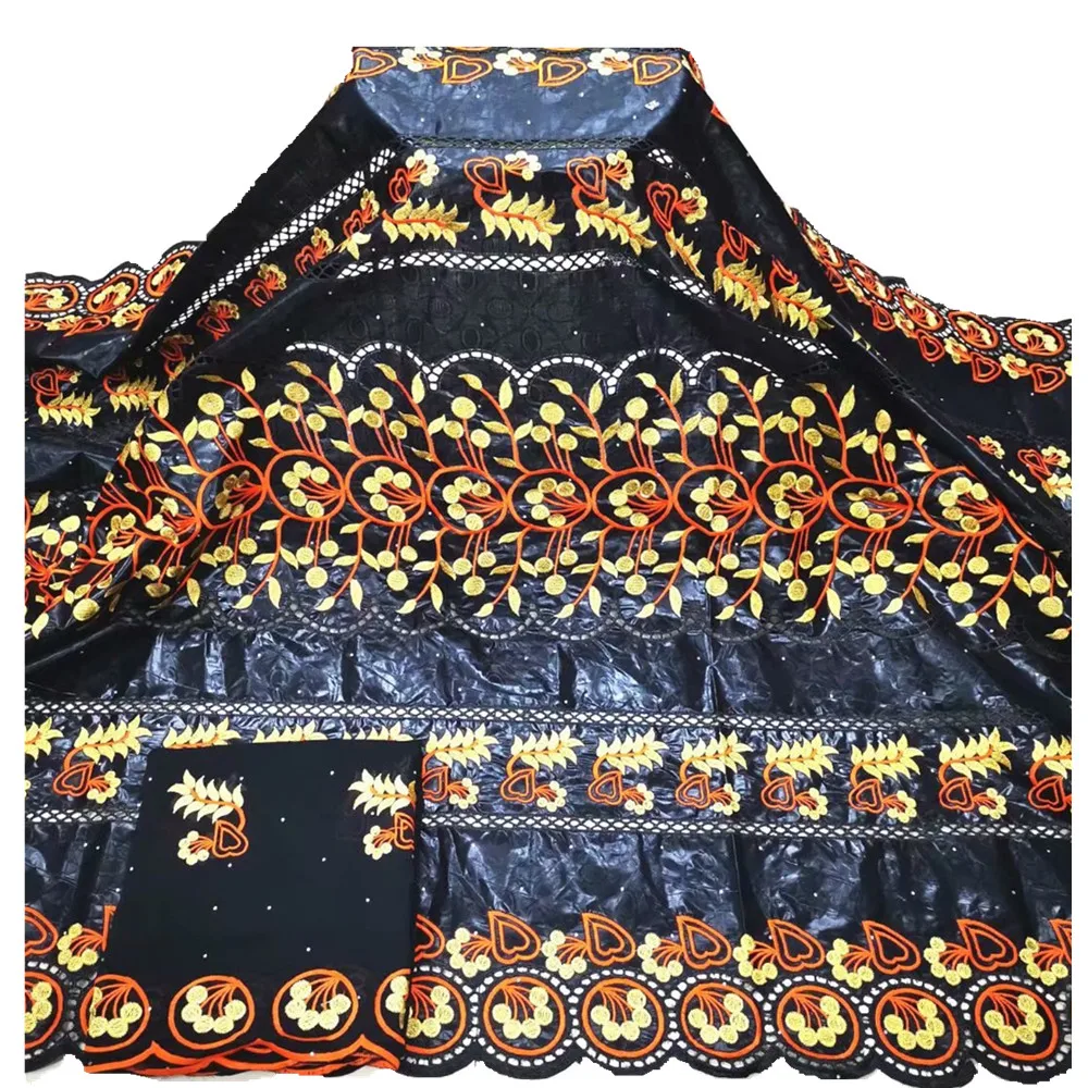 

SJ Lace 2021 African Bazin Riche Fabric Cotton Basin Rriche Brode High Quality Nigerian Dry Lace With Scarf For Wedding y3-23