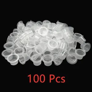 100 шт. SM Перманентный макияж Пигмент прозрачный держатель контейнер с крышкой пластиковый одноразовый микроблейдинг чернила для татуировок чашки аксессуары для татуировок