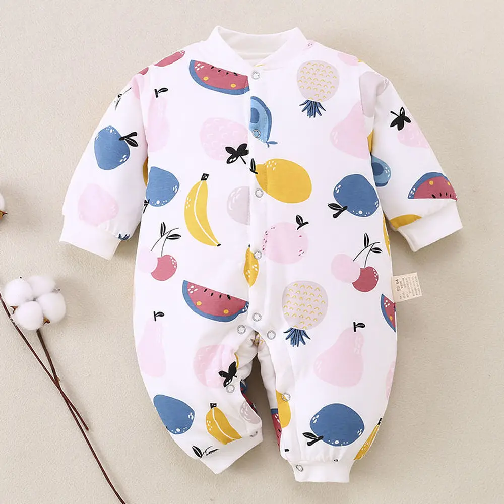

Thicken Wool Autumn & Winter Newborn Baby Clothes Animal Print Boy Romper Warm Infant Girl Soft Fleece Jumpsuit Pajama Outerwear