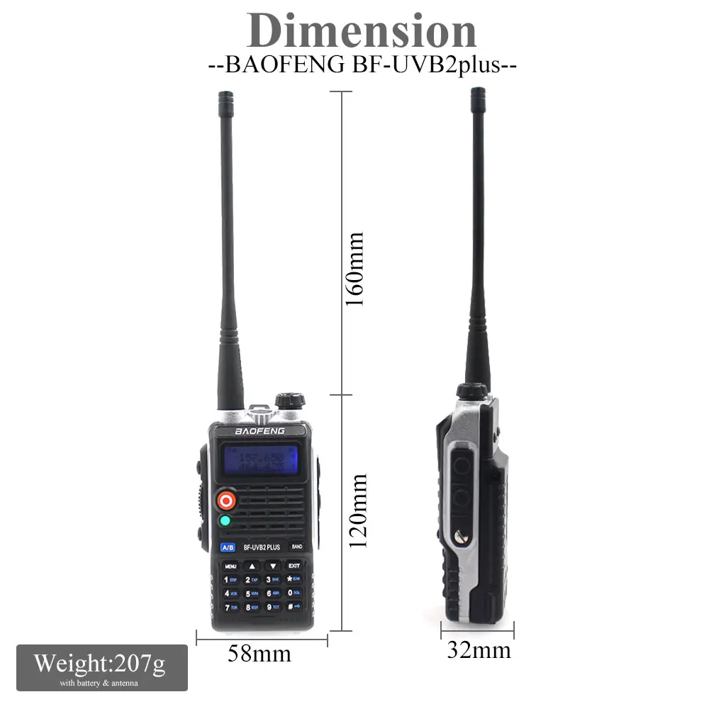 Baofeng UVB2 Plus UV B2 Двухдиапазонная рация VHF/UHF Walkie Talkie 128CH BF Ham CB Radio Handheld Transceiver|Рации| |